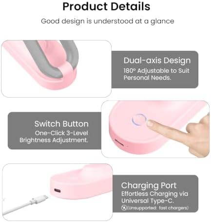 Pink Portable Rechargeable LED Table Light — photo 5