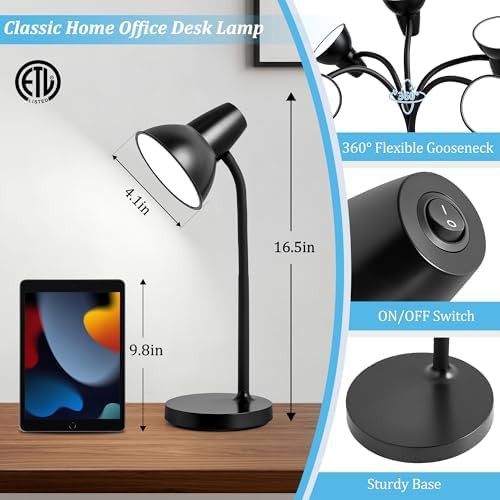 Black Flexible Eye Caring Study Lamp — photo 3
