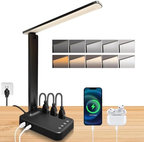 LED task light with integrated power strip