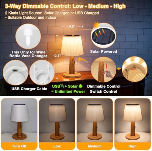 Solar waterproof cordless LED table lamp — photo 3