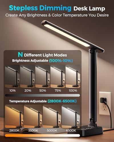 LED Desk Lamp with Integrated Power Strip — photo 3