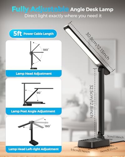 LED Desk Lamp with Integrated Power Strip — photo 4