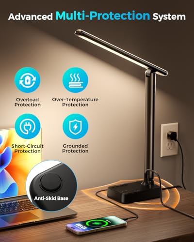 LED Desk Lamp with Integrated Power Strip — photo 5