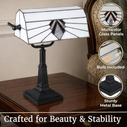 Tiffany Style Bankers Stained Glass Lamp — photo 3