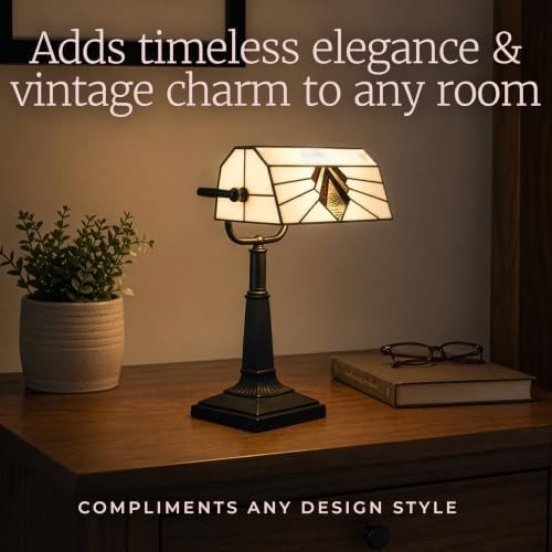 Tiffany Style Bankers Stained Glass Lamp — photo 5